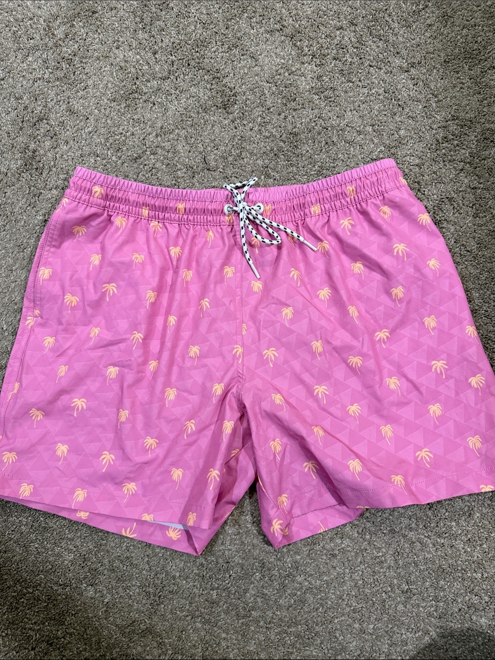 chubbies Pink Palm-Print Hybrid Shorts